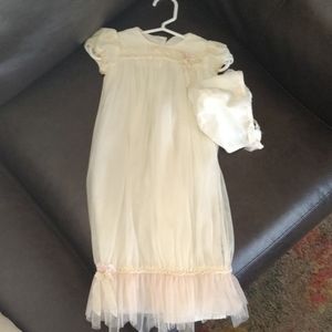 Baby Biscotti christening gown and matching bonnet
